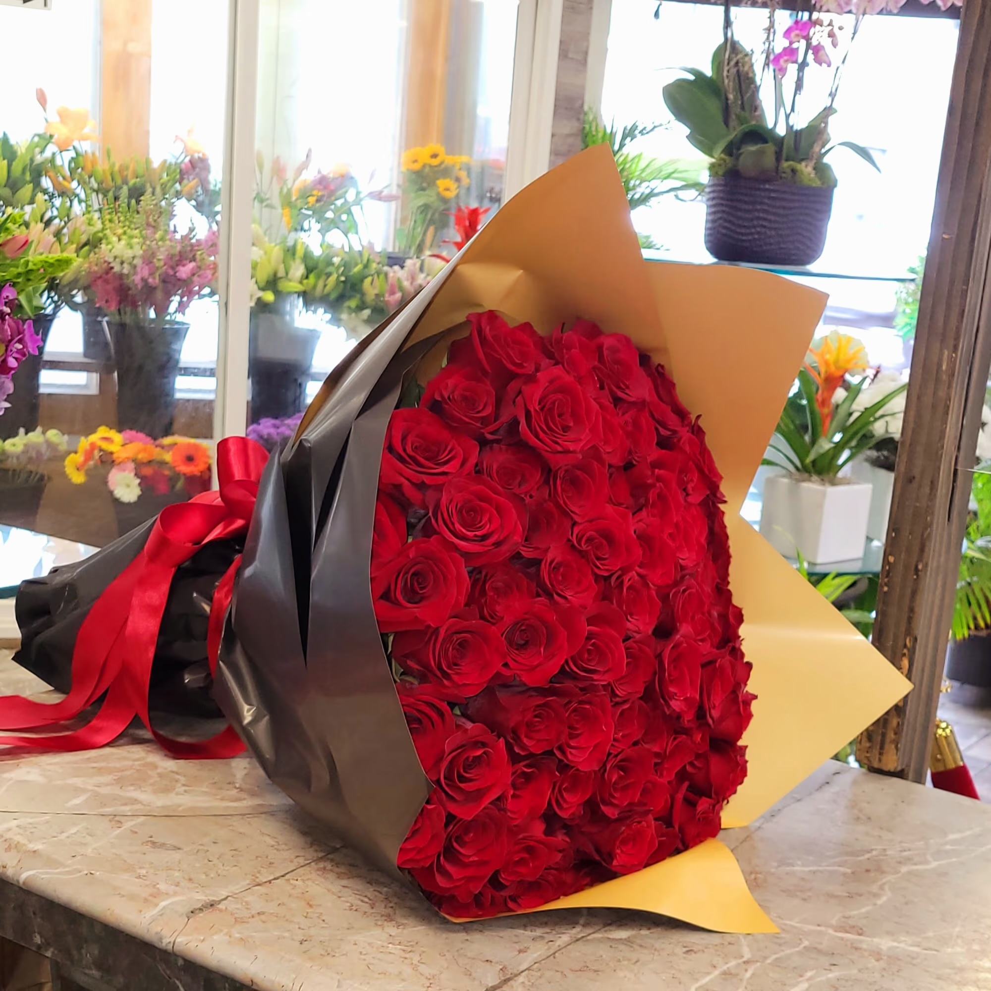 Abundant Grace red rose bouquet